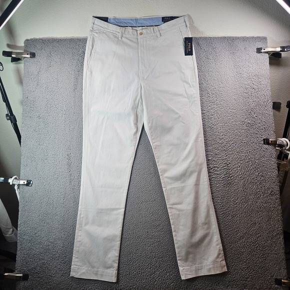 $125 NWT Polo Ralph Lauren Chino Pants Men 36 x‎ 36 Stretch Flat Front White